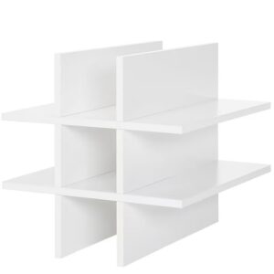 Divisore per Bottiglie o Libri in Legno Bianco – Organizer da Mensola o Mobile